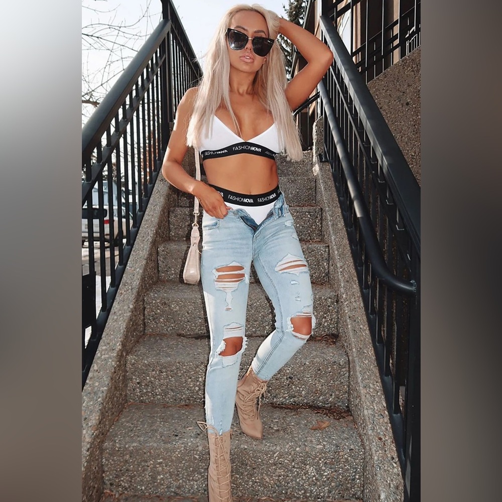 Tear It Down Skinny Jeans - Medium Blue Wash